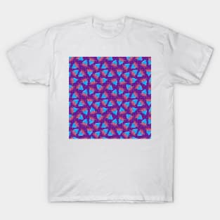 Gum Root Flowers Pattern | Sky Blue and Purple Color Palette T-Shirt